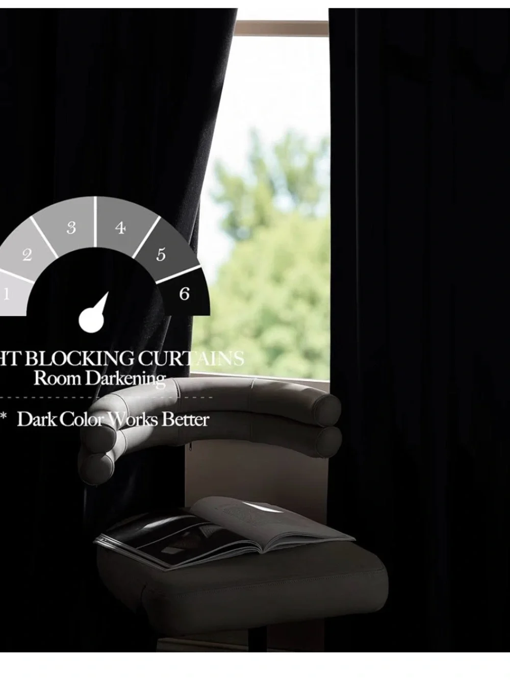 Black Velvet Curtain Panel - Unknown Brand